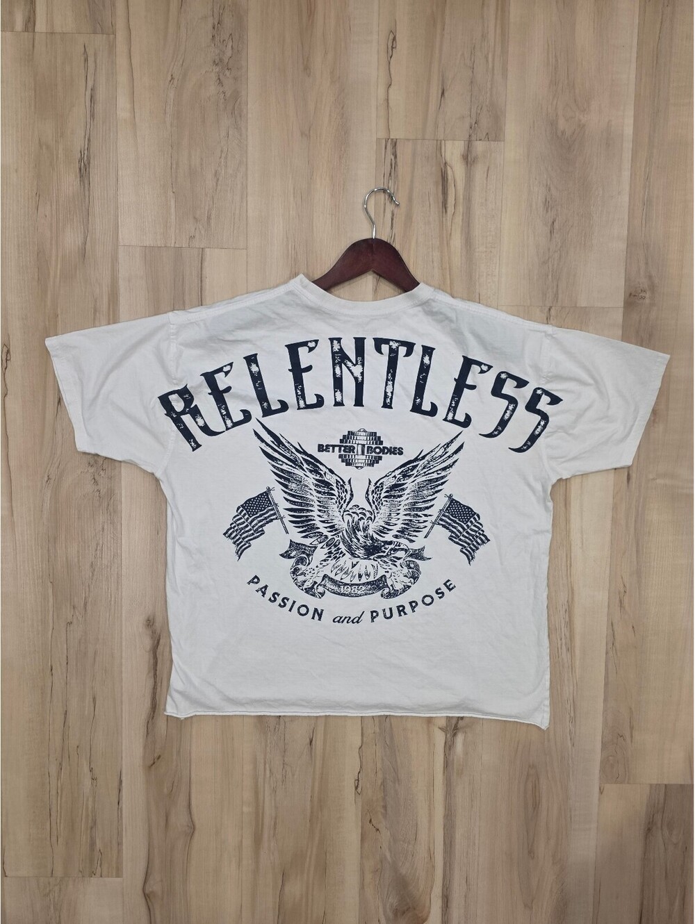 Better Bodies White Relentless Graphic T-Shirt Size Small
